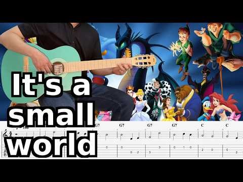 It’s a Small World – Easy 2 Guitar Version | Tabs + Fast to slow