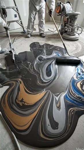 Insane Home Office Makeover 🔥 From Concrete Floor to Luxury Epoxy Masterpiece