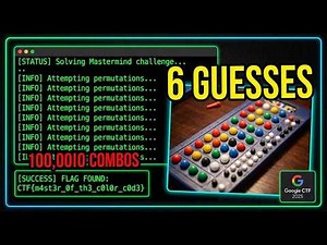 Cracking a 100,000-Combination Lock in 6 Tries 🔓 | COLOR MASTERMIND | Google CTF (BEGINNER'S QUEST)