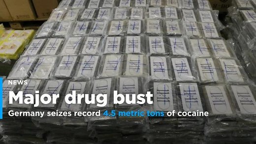 German customs seizes a record 4.5 metric tons of cocaine