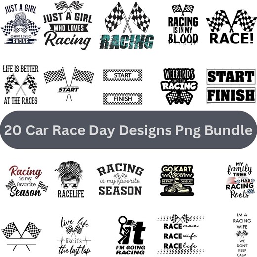 Car Race Day PNG Bundle | Racing Car Sublimation Designs | Motorsport Clipart Pack | Instant Download - Etsy
