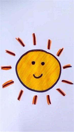 How to draw a sun easy tutorial #shorts #art #drawing #tutorial #satisfying #coloring #doodle #funny