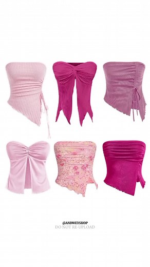 Pink Tube Tops Collection | Butterfly Top Outfits