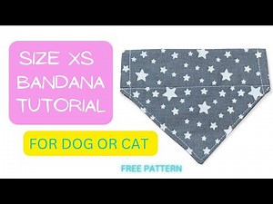 Dog/Cat XXS over the collar BANDANA with FREE pattern
