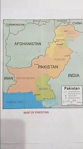 Map of Pakistan with provinces