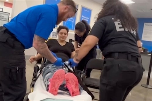 Shocking moment mom goes into pre-term labor in Walmart