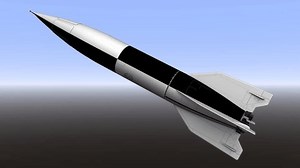 V2 rocket - 3D model, rotation animation