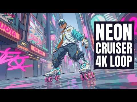 Neon Cruiser Loop - 4k 60 FPS Y2K Animation Loop Background