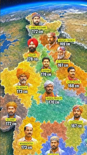 Shortest vs Tallest States in India 🇮🇳 #height