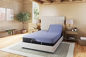 Bridgevine Home Split Flex 6-Layer Hybrid Memory Foam and Coil Adult Mattress, 12 Inches, Mattress-in-a-Box, Split Top Queen Size, Blue Ice Cover