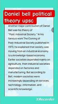 Daniel bell political theory upsc