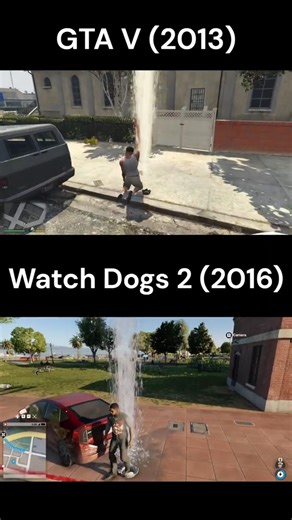 GTA 5 vs Watch Dogs 2: Fire Hydrant vs Player 🌊👊