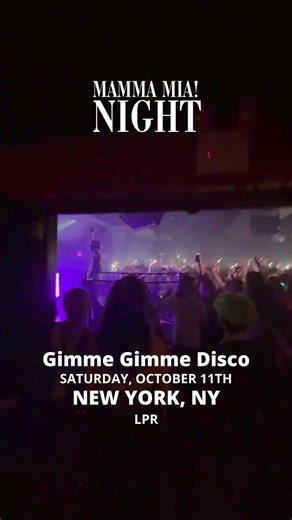 America’s most iconic disco party is back in New York on Friday, 10/11 — this time celebrating Mamma Mia! 💙✨ We’re spinning the entire soundtrack cover to cover with the movie playing in the background. Prices go up soon — grab your tickets now before they’re gone! 💃👑 | Gimme Gimme Disco