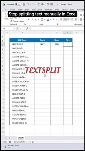 Stop splitting text manually in Excel ‼️instead use Amazing trick #exceltricks #exceltips #shorts