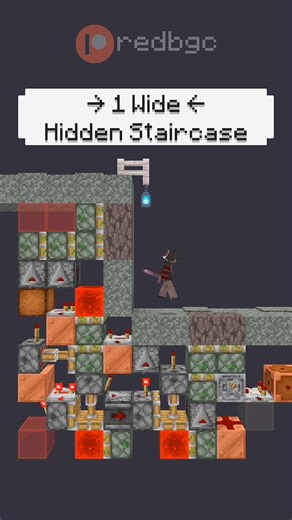 1 Wide Only 4 High Hidden Staircase in #Minecraft Bedrock! #mc #gaming #shorts