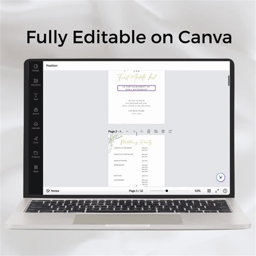 Gold Greenery Catholic Wedding Program With Mass Responses – Explains Nuptial Mass, Editable Canva, Order of Service, Minimalist Printable - Etsy