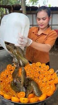 Cooking yummy wash fish with orange for deep fried recipe