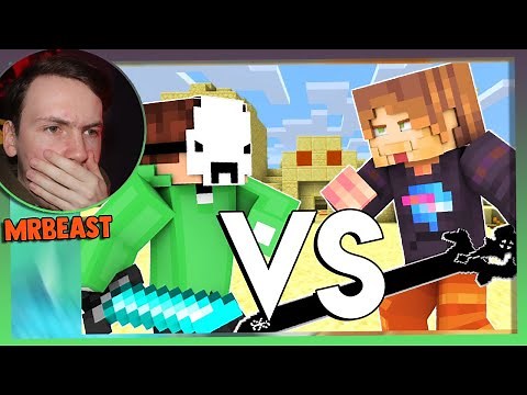 Dream VS MrBeast - Minecraft FIGHT Animation - Reaction #dream