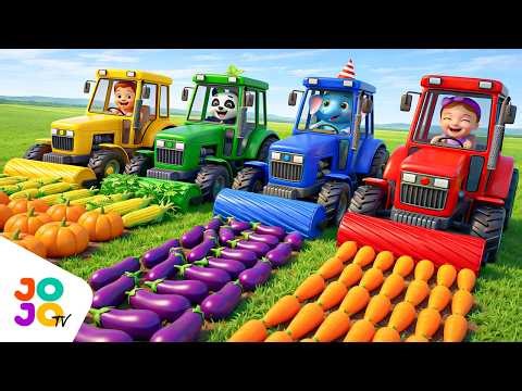 Learn Colors with Colorful Tractors 🚜🌈 | Harvest Vegetables Fun for Kids Educational