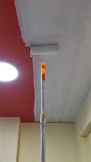 Repainting the upper walls of the roof with white paint. #construction #lifehacks #tools #mechanic