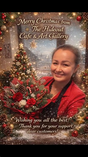 ✨🎄 Season’s Greetings from The Hideout Cafe & Art Gallery 🎄✨ As the year comes to an end, we want to say thank you from the bottom of our hearts. Your support, kindness, conversations, and smiles mean more to us than words can say 🤍 We are so grateful to have such an amazing community around us. Wishing you and your loved ones all the best, peace, warmth, and joy this festive season ✨ With love, ☕🎨 The Hideout Cafe & Art Gallery #ThankYou #GratefulHeart #ChristmasVibes #CommunityLove #Suppor