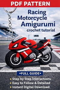 Patrón de amigurumi de motocicleta: Tutorial de crochet en PDF para moto deportiva de carreras - Etsy México