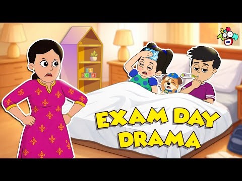 Exam Day Drama | Animated Stories | English Cartoon | Moral Stories | PunToon Kids