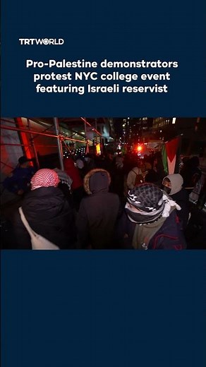 Pro-Palestine demonstrators protest NYC college event featuring Israeli reservist