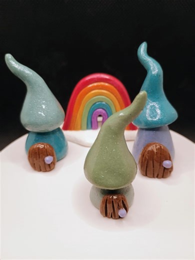 Fairy House Village Three Houses and a Rainbow - Etsy Australia