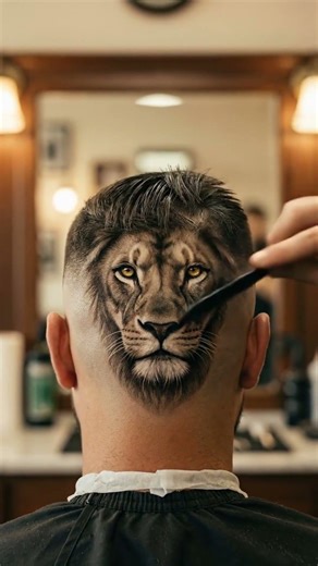 The Lion Hair masterpiece" 🦁✨ | Hyper-Realistic Barber Art Transformation #hairmaster #hairstyle