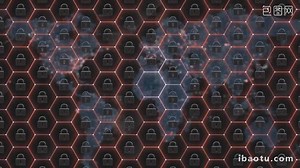 E3d技術感六邊形解鎖鎖互聯網安全防禦 - AEP 視頻素材免費下載 - Pikbest