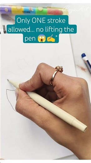 One Line, One Stroke Art Challenge ✍️🔥 |#shorts #art #craft #viral #drawing