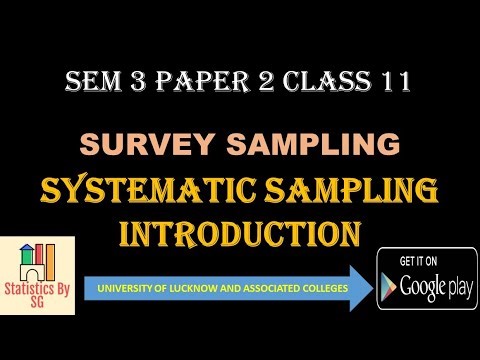 CLASS 11 SYSTEMATIC SAMPLING INTRODUCTION