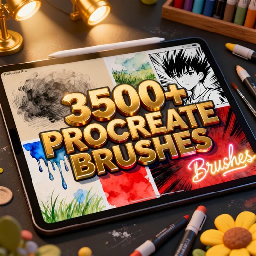 3500  Procreate Pinsel Mega Bundle | Aquarell Tinte Skizze Tattoo Stempel | Lettering Gouache Texturmalerei | Digital Art iPad - Etsy.de