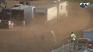 Check out Dan Bargender's flip out of the park last night during his heat race. He is ok. WatchFYE.tv video. | Cedar Lake Speedway