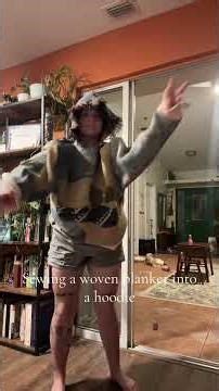 Sewing a woven blanket hoodie #sewing #blankethoodie