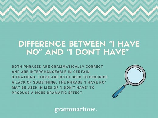 I Have No vs. I Don't Have: Difference Explained (Examples)