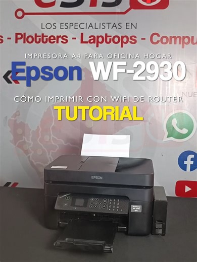 Hoy aprenderás a cómo conectar al WI-FI de tu router e imprimir en tu nueva máquina Epson WF-2930 con nuestro Sistema Continuo
