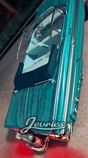 4.2K views · 427 reactions | Tricked Out '59 adding new ideas and parts to it. -Logo Projectors both on front and back -New rear servo setup to make it lay low as possible without the servo horns going through the interior -Automatic antennas with lights -New trailing arm kit installed -Low profile gear motor with neutral mod -New Suspension kit featuring real ball joints -@monster_graphics RC car wrap. www.jevries.com  | Jevries | Facebook