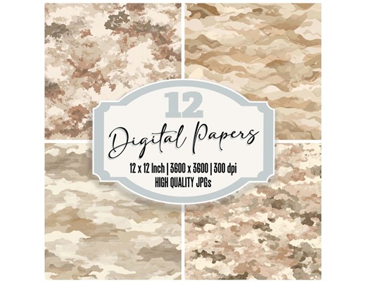 12x Desert Camo Junk Journal Paper Neutral Camouflage Pattern Digital Paper Pack Sand Backgrounds Scrapbook Printable Paper Ephemera Jpgs - Etsy