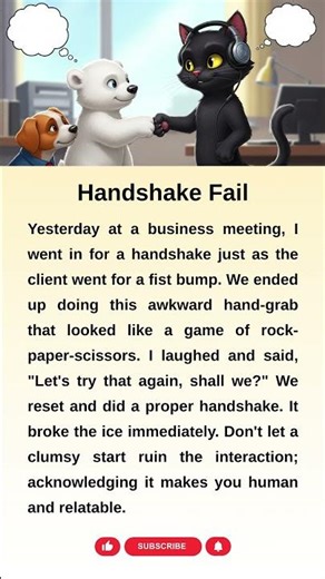 Handshake Fail 🤝 Break the Ice (Meeting) #shorts #english #handshake