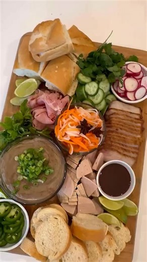 Bahn Mi Charcuterie Traditionally, a charcuterie highlights a melange of cured meats and condiments. And though it’s a looser term now that includes cheese and other savories and sweets, I still like to satiate my carnivorous cravings when assembling this type of grazing platter and this Vietnamese inspo is one that definetly checks off many boxes for me. Would you entertain guests with this? #hintofmyint #charcuterie #partyfood #whatchefseat | Chef Arnold Myint