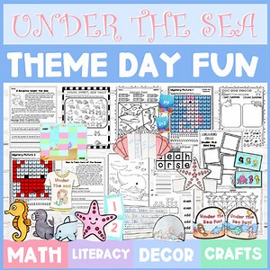 Under the Sea Day | End of the Year Activities- Crafts, Math, ELA, Decor, & Game