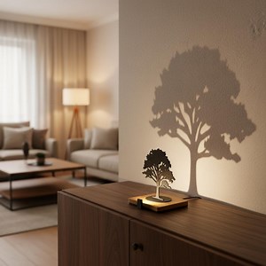 Lumwood Tree | LED Wooden Lamp With Shadow Effect | Handmade | Decoration With Light | Night Light | Interchangeable Figure - Etsy