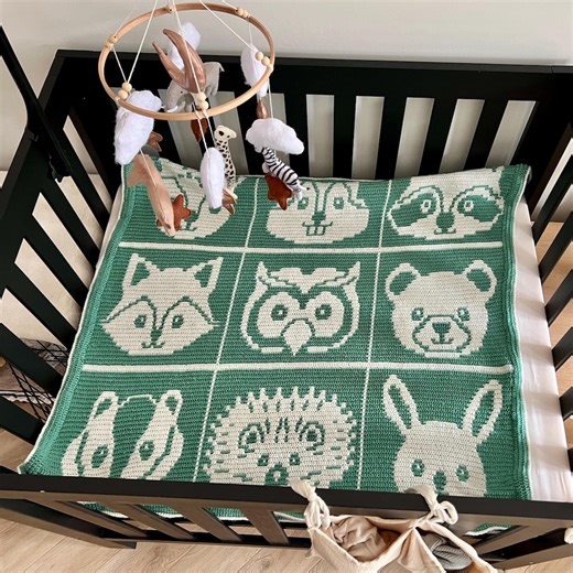 Forest Friends Play Mat Overlay Mosaic Crochet Pattern - PDF Tutorial - Etsy