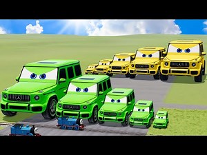 Big & Small Green Vizor vs Yellow Vizor VS Trains Thomas | BeamNG.drive