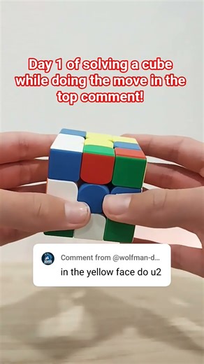 Day 1 of solving a Rubik's Cube using the move in the top comment! #cubing #series #fyp