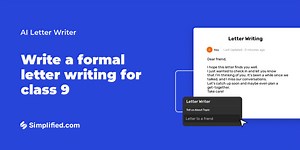 Generate formal letter writing for class 9