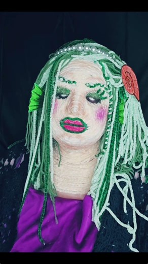 Dollar tree sfx Mermaid in yarn ##yarnface #dollartreesfx #mermaid #darkhumor #jokereel