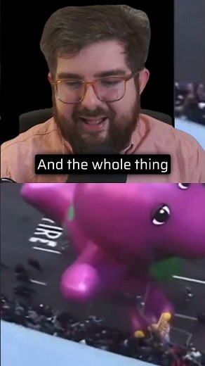 Barney Balloon Deflated at Parade 💀